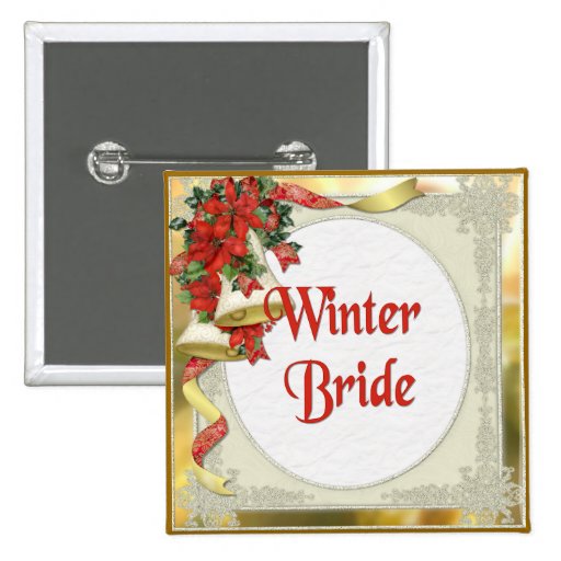 Poinsettia Wedding Bell Buttons
