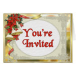 Poinsettia Wedding Bell Karte
