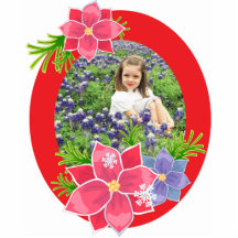 Poinsettia-Weihnachtsfoto-Verzierungen Photoskulpturen