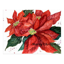 Poinsettia-Weihnachtspostkarte