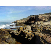 Point Loma-Gezeiten vereinigen Ozean-Wellen-Strand Photoausschnitt
