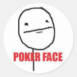 Poker-Gesicht Meme Runder Sticker