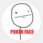 Poker-Gesicht - runde Aufkleber