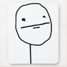 Poker-Gesichts-Comic-Gesicht Mousepad