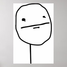 Poker-Gesichts-Comic-Gesicht Posterdrucke