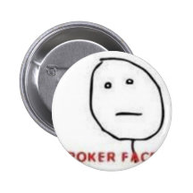 Poker-Gesichts-Raserei-Comic Anstecknadel