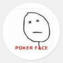 Poker-Gesichts-Raserei-Comic Runder Sticker