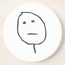 Poker-Gesichts-Raserei-Gesicht Meme Bierdeckel