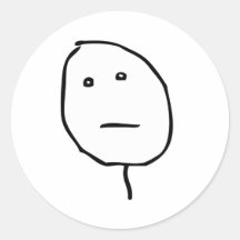 Poker-Gesichts-Raserei-Gesicht Meme Runde Sticker