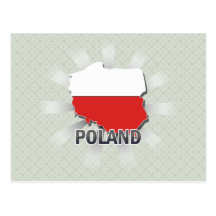Polen-Flaggen-Karte 2,0 Postkarte
