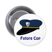 Polizei-Hut-zukünftiges Polizist-Thema-Gastgeschen buttons