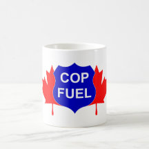 Polizist-Brennstoff Kaffeehaferl