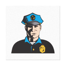 Polizist-Polizeibeamte Gespannter Galerie Druck