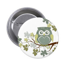 Polka-Baum-Eulen-Knopf Buttons
