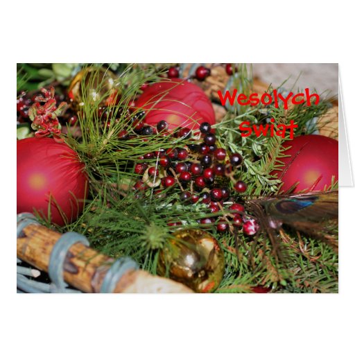 Polnische Weihnachtskartenelegante Dekorationen Karten Zazzle