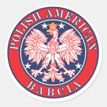 Polnischer Amerikaner Babcia Runder Aufkleber