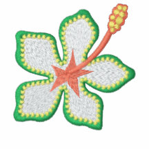 Polohemd Blume der gestickten Frauen des Hibiskus