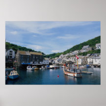 Polperro Hafen, Cornwall, England, Großbritannien Plakatdrucke