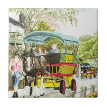 "Polperro Pferdebus-" Fliese
