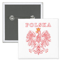 Polska mit Rot-Polnischem Eagle Button