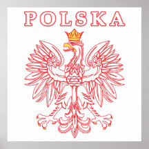 Polska mit Rot-Polnischem Eagle Plakatdruck