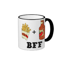 Pommes-Frites u. Ketschup BESTE FREUNDIN Kaffeehaferl
