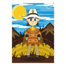 Poncho-Cowboy UAWG Karte Personalisierte Ankündigungskarte