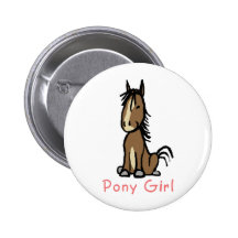 Pony-Mädchen Button
