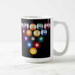 Pool-Bälle: Billard: Kaffeetasse: Pool-Bälle