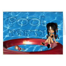 Pool-Party Einladung Karte