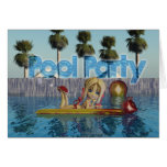 Pool-Party Einladung mit Moonies Süsse-Torte Karte