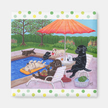 Pool-Party Labradors 2 Kühlschrankmagnet
