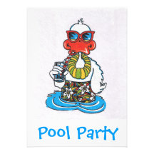 Pool-Party laden ein Individuelle Ankündigskarten