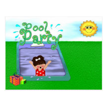 Pool-Party-Mädchen Postkarten