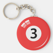 Poolball keychain der Nr. drei Schlüsselbänder