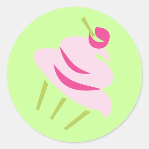 Pop-Art-kleiner Kuchen zwei Runde Sticker