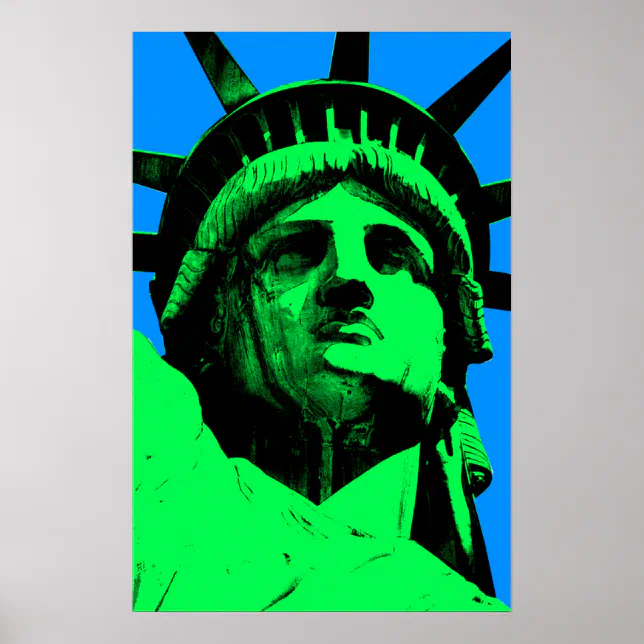 Pop Art Statue Of Liberty Poster Zazzle De