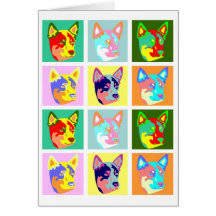 Pop-Kunst-australischer Vieh-Hund Karten