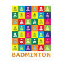 Pop-Kunst-Badminton Postkarten