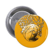 Pop-Kunst-Basketball Anstecknadel