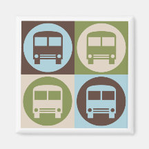 Pop-Kunst, die einen Bus fährt Magnets