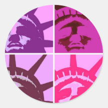 Pop-Kunst-Freiheitsstatue Runder Sticker