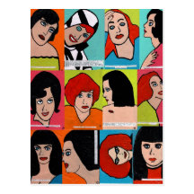 Pop-Kunst-Leutecollage Postkarten