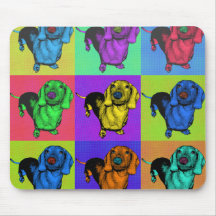 Pop-Kunstdachsund-Dackel täfelt MehrfarbenPopart Mauspads