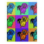 Pop-Kunstdachsund-Dackel täfelt MehrfarbenPopart Postkarte