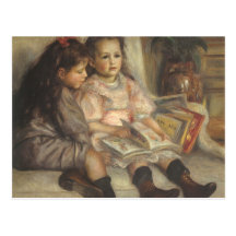 Porträt der Kinder, Renoir Vintager Impressionismu Postkarten