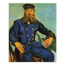 Porträt des Briefträgers Joseph Roulin - Van Gogh Kunstfoto