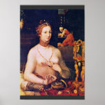 Porträt einer Dame At Her Toilette, durch Meister  Plakatdruck