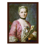 Porträt einer Dame By Maurice Quentin de La Tour ( Postkarte