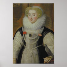 Porträt einer elisabethanischen Dame mit einem Pap Posterdrucke
